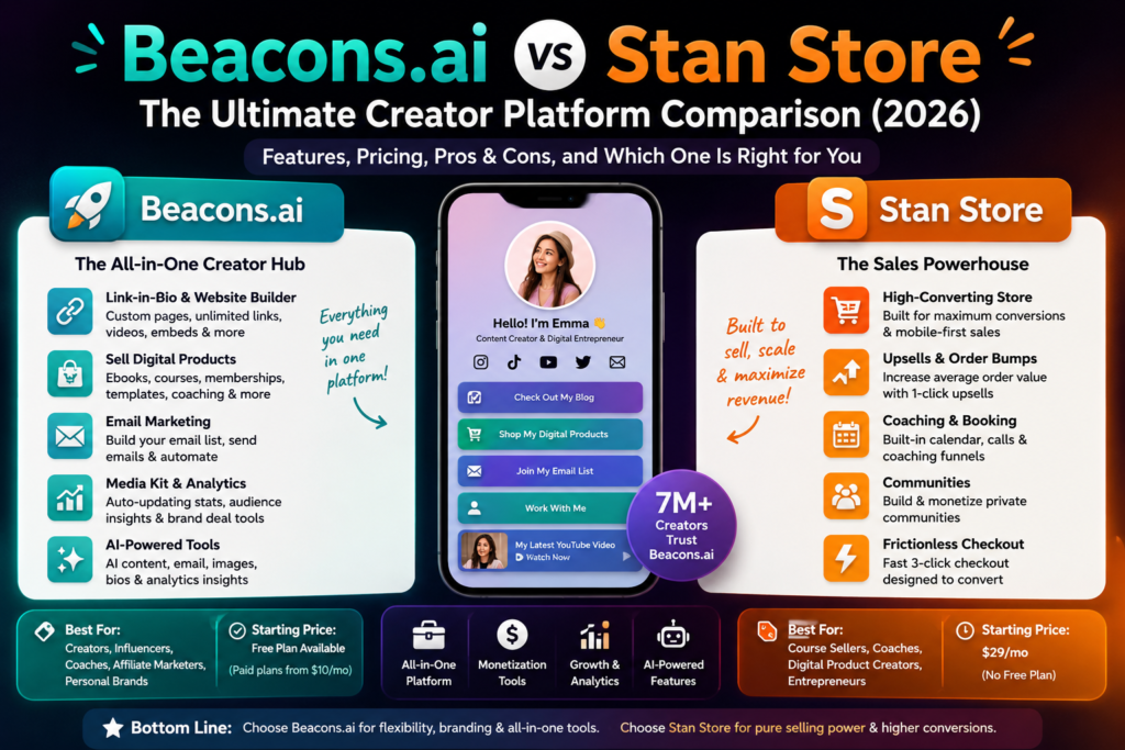 beacons.ai vs stan store